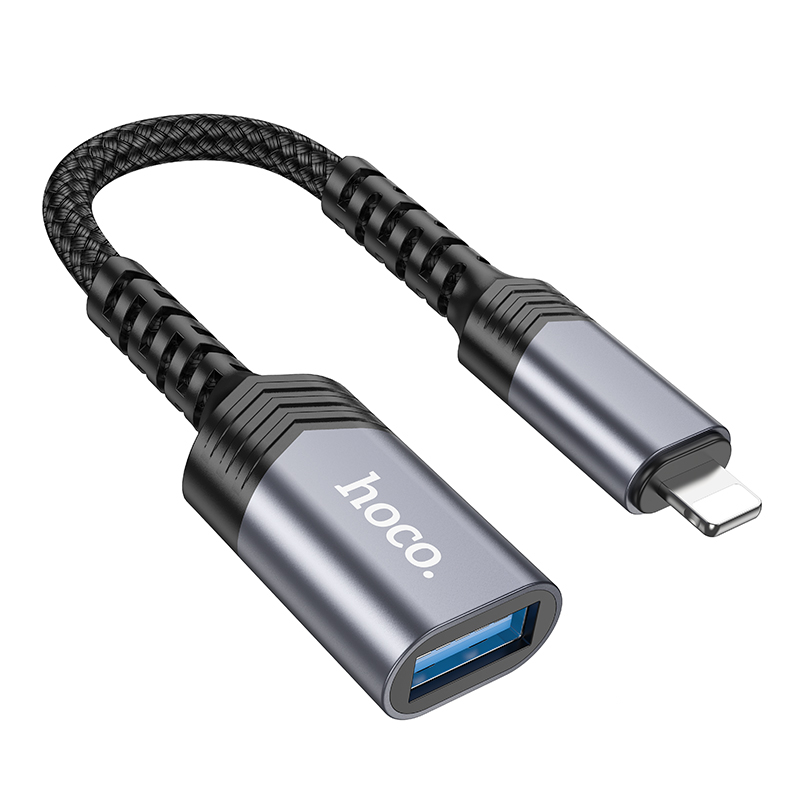 Adaptor Hoco UA24 Lightning male to USB female 2.0 [Matal-Gray]
