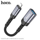Adaptor Hoco UA24 Lightning male to USB female 2.0 [Matal-Gray]