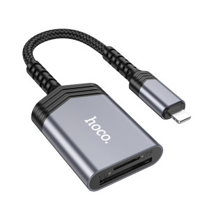 Adaptor Hoco UA25 2-in-1 card reader Lightning [Metal-Gray]