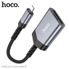Adaptor Hoco UA25 2-in-1 card reader Lightning [Metal-Gray]