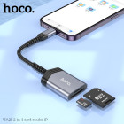 Adaptor Hoco UA25 2-in-1 card reader Lightning [Metal-Gray]