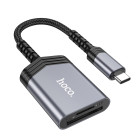 Adaptor Hoco UA25 2-in-1 card reader Type-C [Metal-Gray]