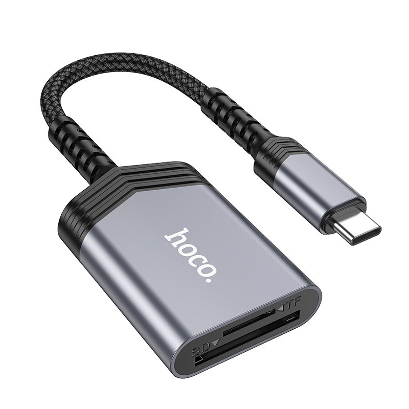Adaptor Hoco UA25 2-in-1 card reader Type-C [Metal-Gray]