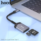Adaptor Hoco UA25 2-in-1 card reader Type-C [Metal-Gray]