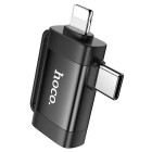Адаптер Hoco UA31F iP male/Type-C male to USB female OTG 2-in-1 [Black]