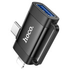 Адаптер Hoco UA31F iP male/Type-C male to USB female OTG 2-in-1 [Black]