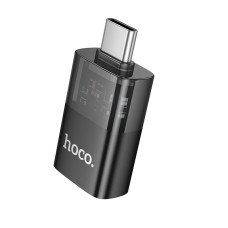 Адаптер Hoco UA36B C male to USB female OTG transparent adapter [Black]