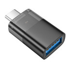 Адаптер Hoco UA36B C male to USB female OTG transparent adapter [Black]