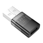 Адаптер Hoco UA36C USB male to C female USB2.0 adapter transparent [Black]