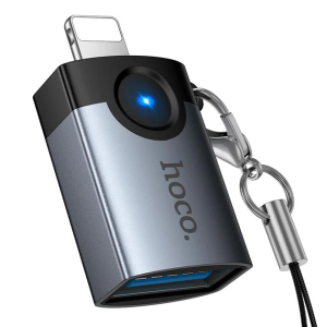 Adaptor Hoco UA46 Victory iP male to USB female adapter [Metal gray]