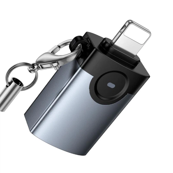 Adaptor Hoco UA46 Victory iP male to USB female adapter [Metal gray]