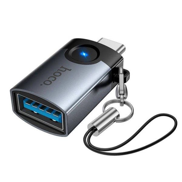 Адаптер Hoco UA46C Victory Type-C male to USB female adapter [Metal gray]