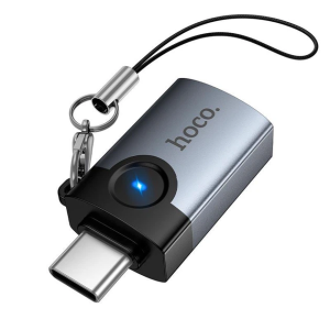 Адаптер Hoco UA46C Victory Type-C male to USB female adapter [Metal gray]