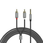 Cablu Hoco UPA10 Double RCA to AUX 3.5mm (1.5m) [Metal-Gray]