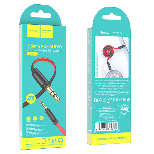 Cablu Hoco UPA16 Audio AUX 3.5mm (2m) [Red]