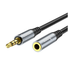 Кабель Hoco UPA20 Male to Female AUX 3.5мм (2м) [Metal-Gray]