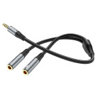 Cablu Hoco UPA 21 3.5mm Male to 2*3.5mm Female (25 cm) [Metal-Gray]