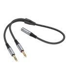 Adaptor Audio Hoco UPA21 2 in 1 (3.5 male to 2 female) [Metal-Gray]