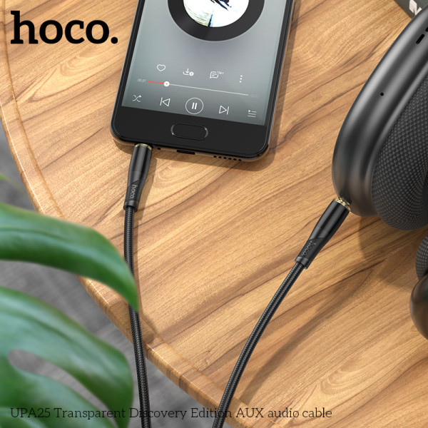 Cablu Hoco UPA25 AUX Transparent Discovery Edition [Black]