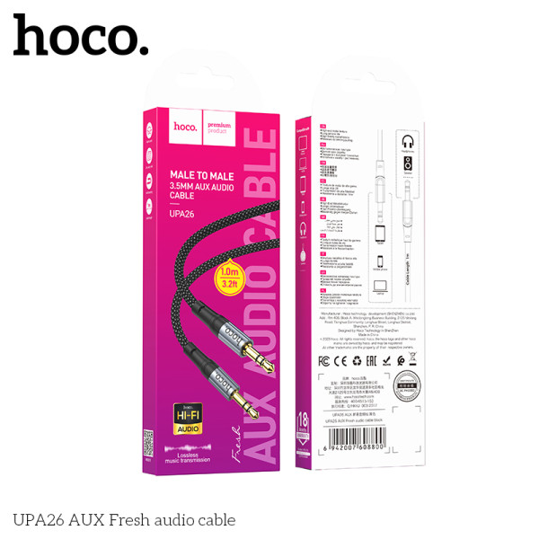 Cablu Hoco UPA26 AUX Fresh audio cable (1m) [Black]