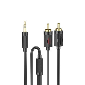 Кабель Hoco UPA28 3.5 double lotus RCA audio cable (1.5м) [Black]