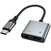 Adaptor Hoco UPA34 digital audio converter Type-C to Type-C+3.5 [Metal gray]