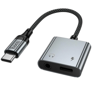 Adaptor Hoco UPA34 digital audio converter Type-C to Type-C+3.5 [Metal gray]