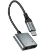 Adaptor Hoco UPA34 digital audio converter Type-C to Type-C+3.5 [Metal gray]