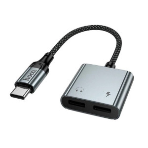 Adaptor  Hoco UPA34A digital audio converter Type-C to dual Type-C [Metal gray]