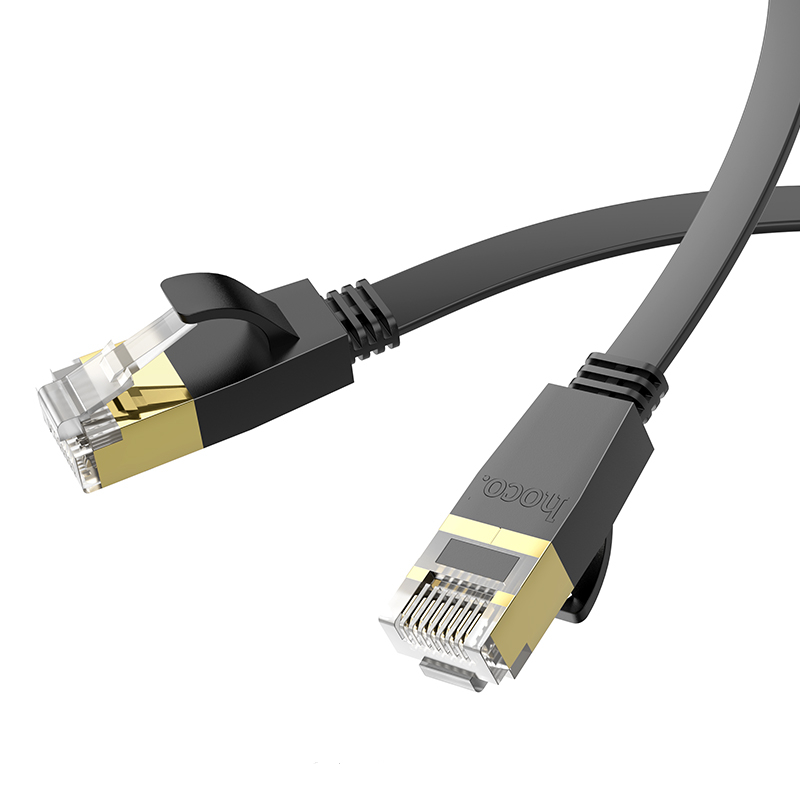 Cablu Hoco US07 General pure copper flat network cable (5m) [Black]