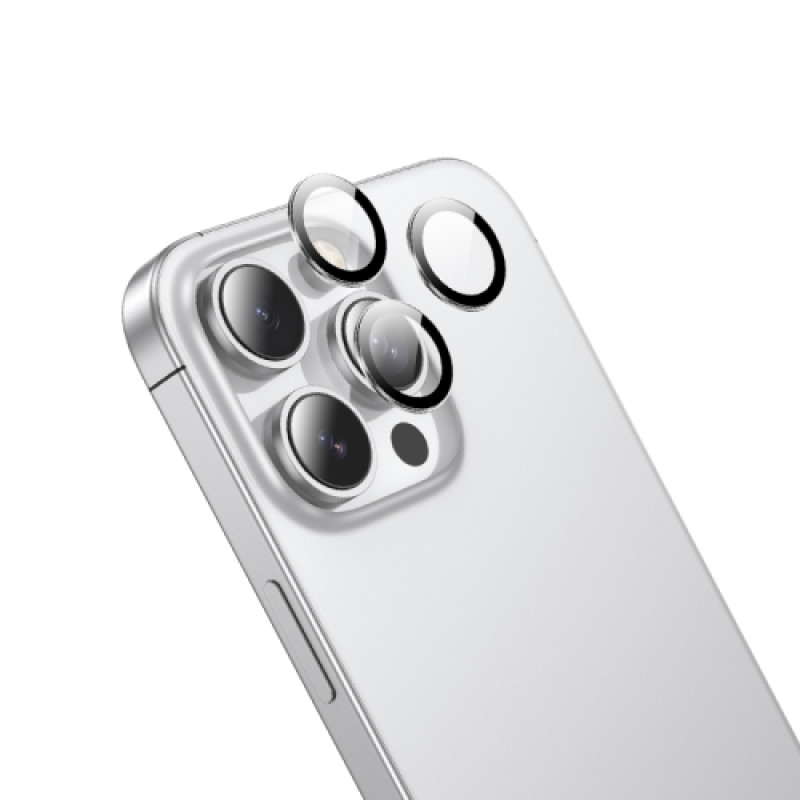 Lentile de protectie Hoco V14 Crystal Clear For Apple iPhone 16 Pro Max [Silver]