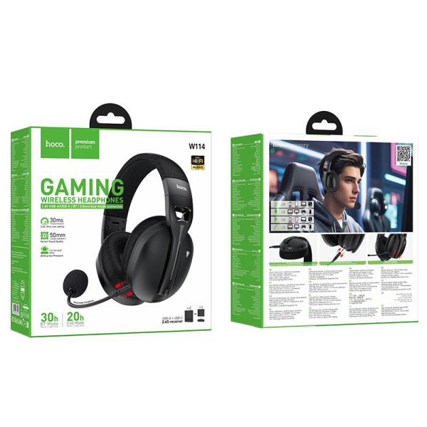 Наушники беспроводные Hoco W114 Magic four-mode gaming headphones [Black]