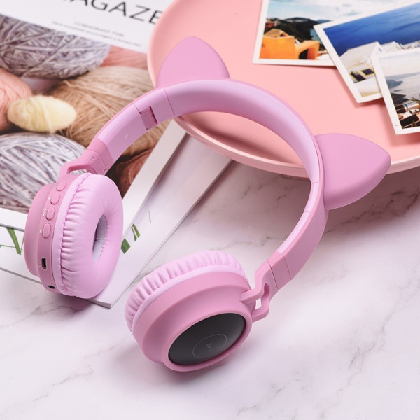 Casti Wireless Hoco W27 Cat Ear [Pink]