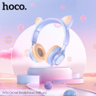 Casti Hoco W36 Cat ear with mic [Dream-Blue]
