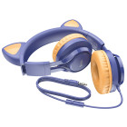 Наушники Hoco W36 Cat ear with mic [Midnight-Blue]