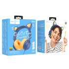 Наушники Hoco W36 Cat ear with mic [Midnight-Blue]