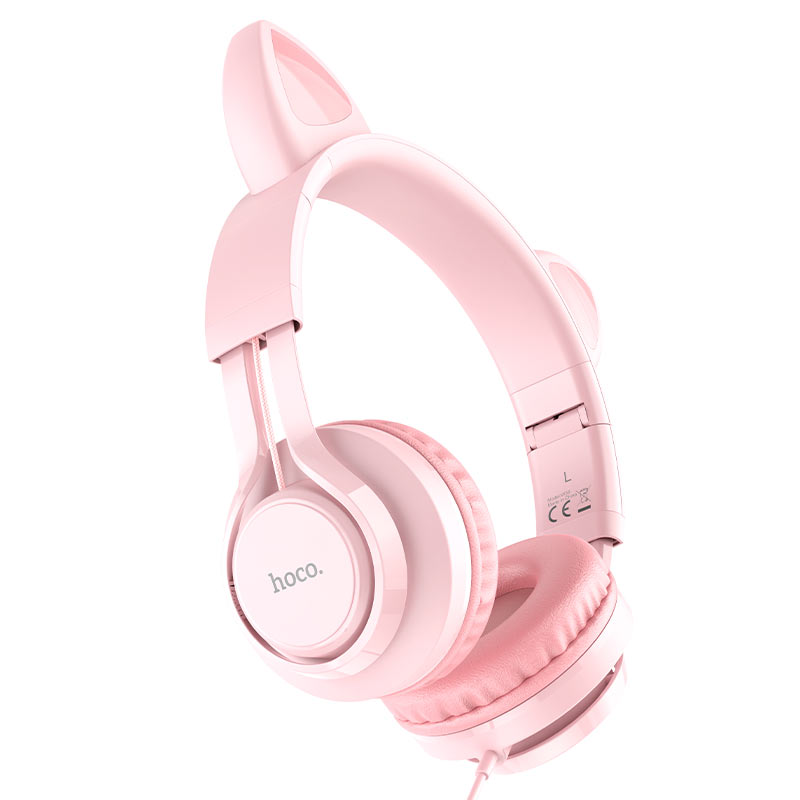 Casti Hoco W36 Cat ear with mic [Pink]