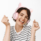 Casti Hoco W36 Cat ear with mic [Pink]
