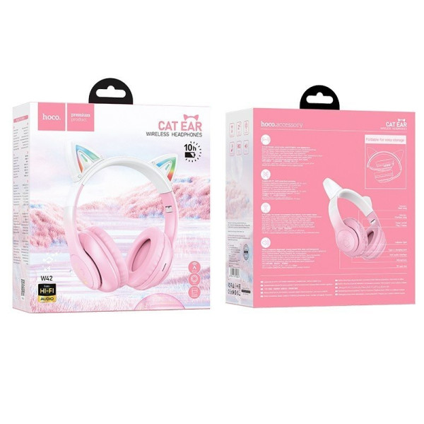 Наушники Bluetooth Hoco W42 Cat [Cherry-blossom]