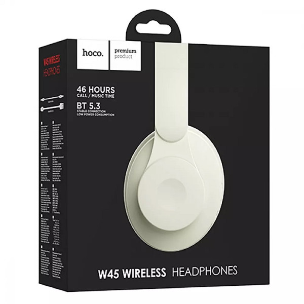 Casti wireless Hoco W45 Enjoy BT headset [Milky-White]