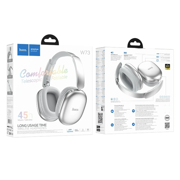 Наушники беспроводные Hoco W73 Graceful BT headphones(App) [Silver]