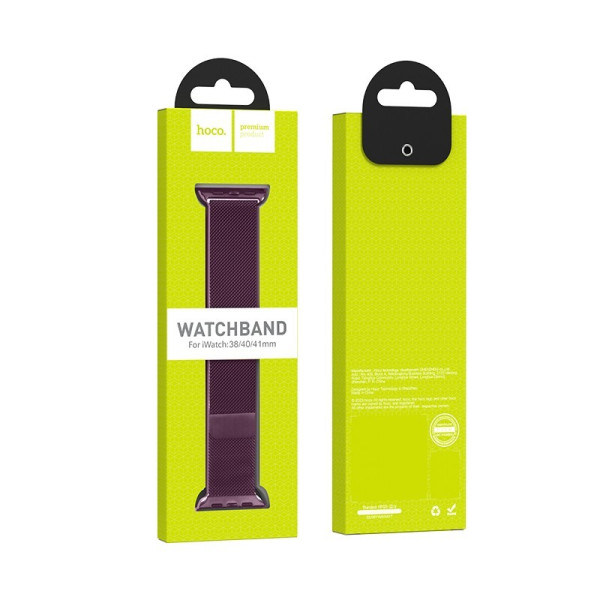 Curea Hoco WA03 Simple beauty milanese steel strap (42/44/45/49mm)[blackcurrant]