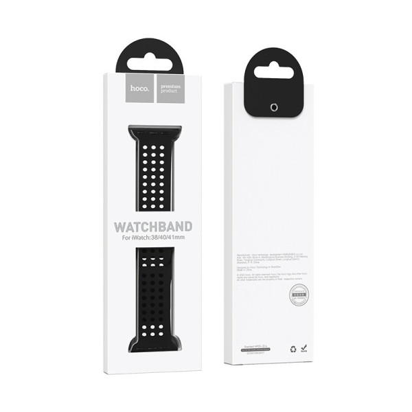 Ремешок Hoco WA08 Flexible series honeycomb silicone strap(42/44/45/49mm) [Black]
