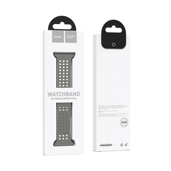 Ремешок Hoco WA08 Flexible series honeycomb silicone strap(42/44/45/49mm) [Gray]