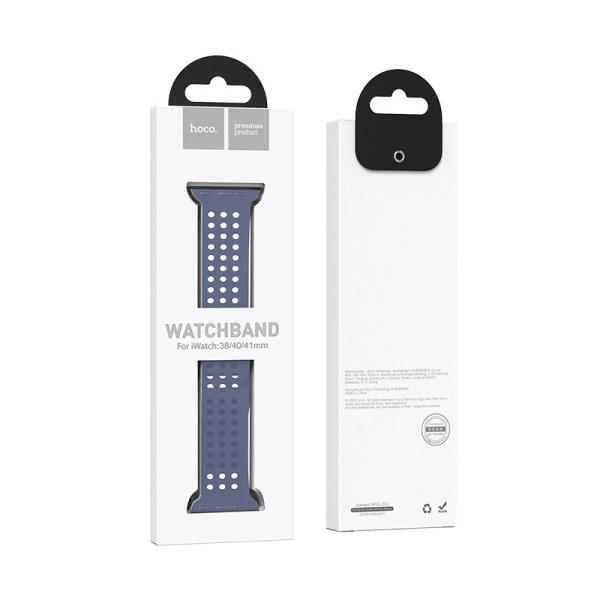 Ремешок Hoco WA08 Flexible series honeycomb silicone strap(42/44/45/49mm) [Lavander-Gray]