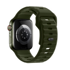 Curea Hoco WA27 Flexible series stepped pattern solid color silicone strap (42/44/45/49mm) [Army-Green]