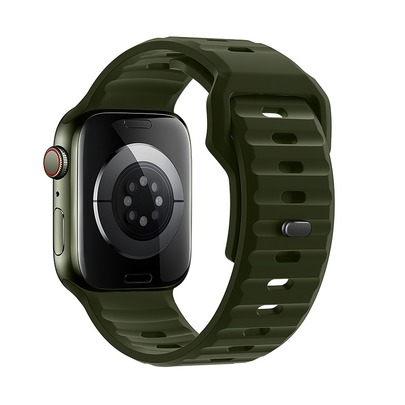 Ремешок Hoco WA27 Flexible series stepped pattern solid color silicone strap (42/44/45/49mm) [Army-Green]