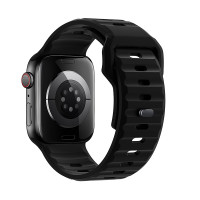Curea Hoco WA27 Flexible series stepped pattern solid color silicone strap (42/44/45/49mm) [Black]
