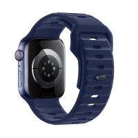 Ремешок Hoco WA27 Flexible series stepped pattern solid color silicone strap (42/44/45/49mm) [Navy-Blue]