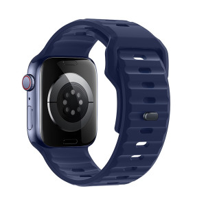 Ремешок Hoco WA27 Flexible series stepped pattern solid color silicone strap (42/44/45/49mm) [Navy-Blue]